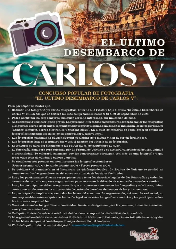 Cartel Concurso de Fotografía El Último Desembarco de Carlos V en Laredo