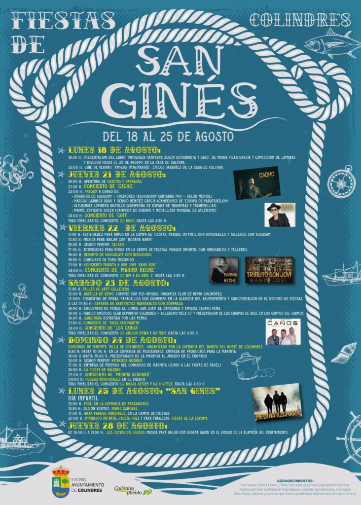 Cartel Fiestas de Colindres 2025 San Gines