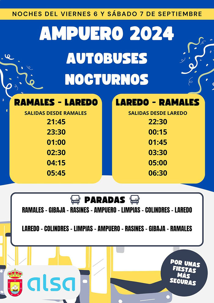 Horario autobuses fiestas de Ampuero 2024