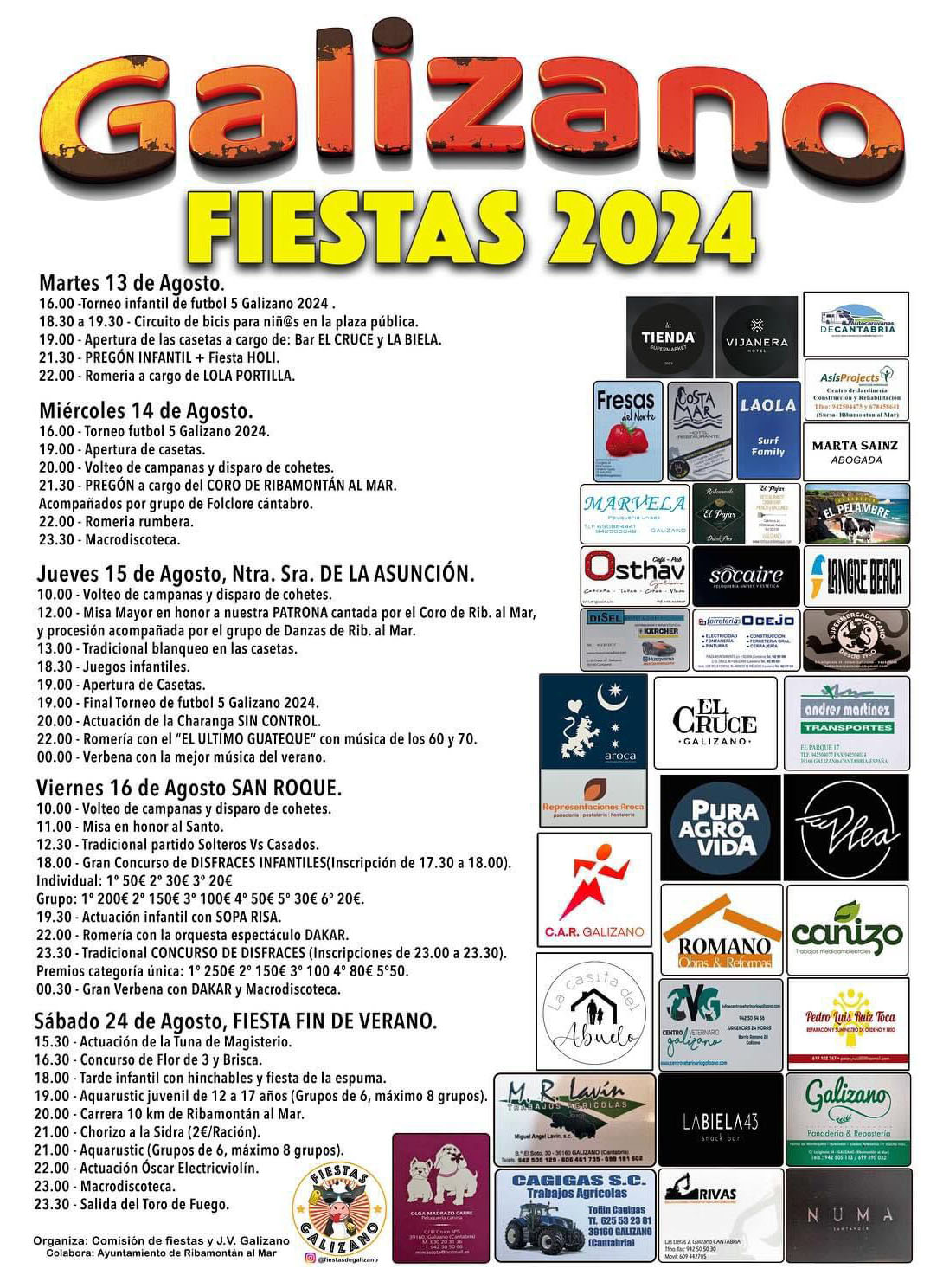 Cartel Fiestas de Galizano 2024