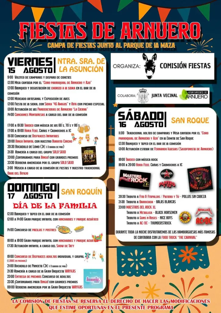 Cartel Fiestas Arnuero 2025
