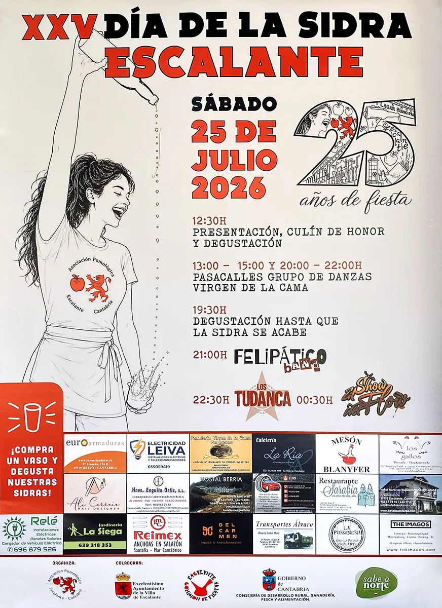 Cartel del Día de la Sidra en Escalante 2026